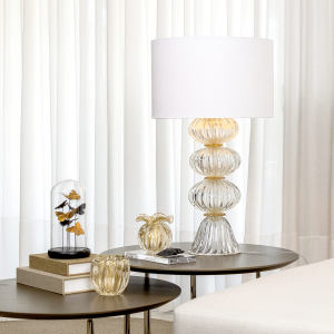 Cristais-Tavares-Muranos_Abajur-Amarilis-Transparente-com-Ouro-CONCEITO